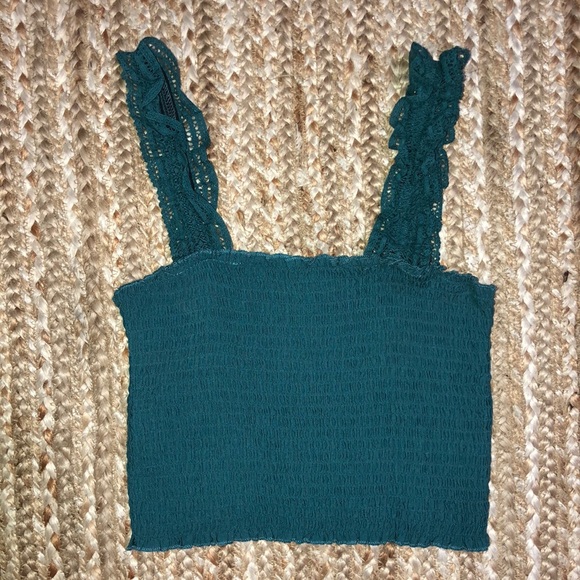 Kendall & Kylie Turquoise Ruffle Strap Tank Top - Picture 1 of 3